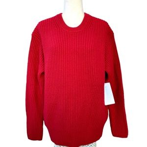 🆕 Athleta Red Wool Rib Knit Sweater Women